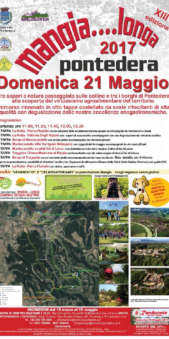 Mangia....longa 2017 Pontedera 21 maggio il programma completo