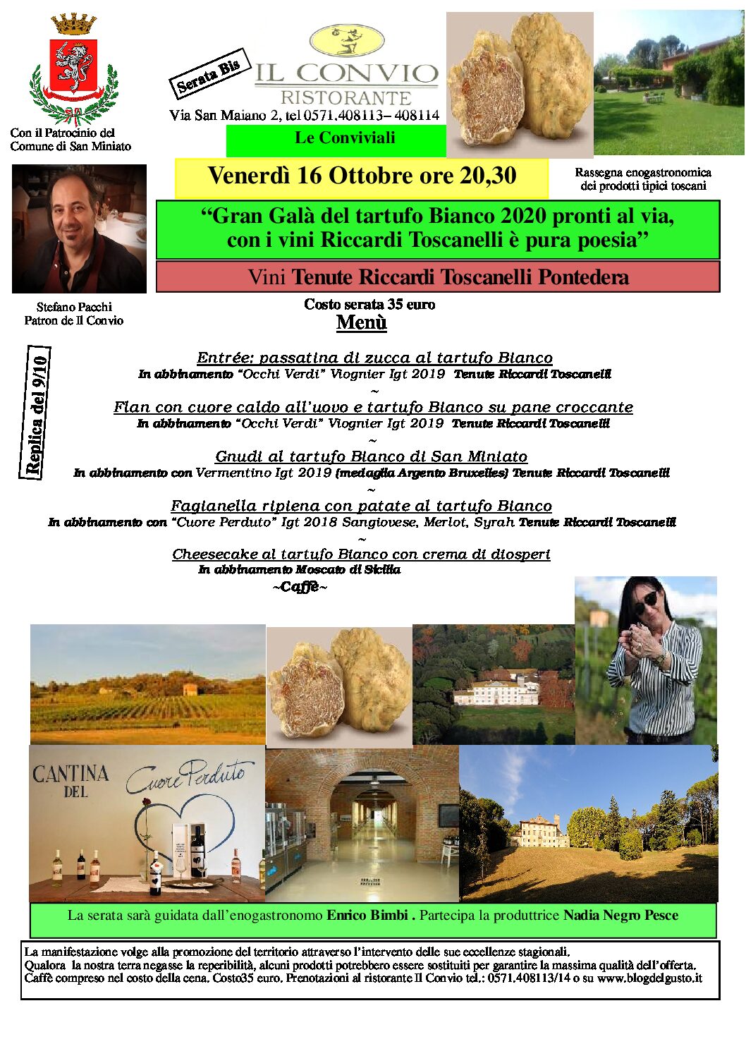 Sold out Tartufo Bianco, il Gran Galà al Convio di San Miniato sposa i vini Riccardi Toscanelli