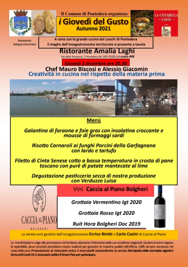 Giovedì del Gusto Fantastica seconda tappa da Amalia Laghi. il mare di Pontedera