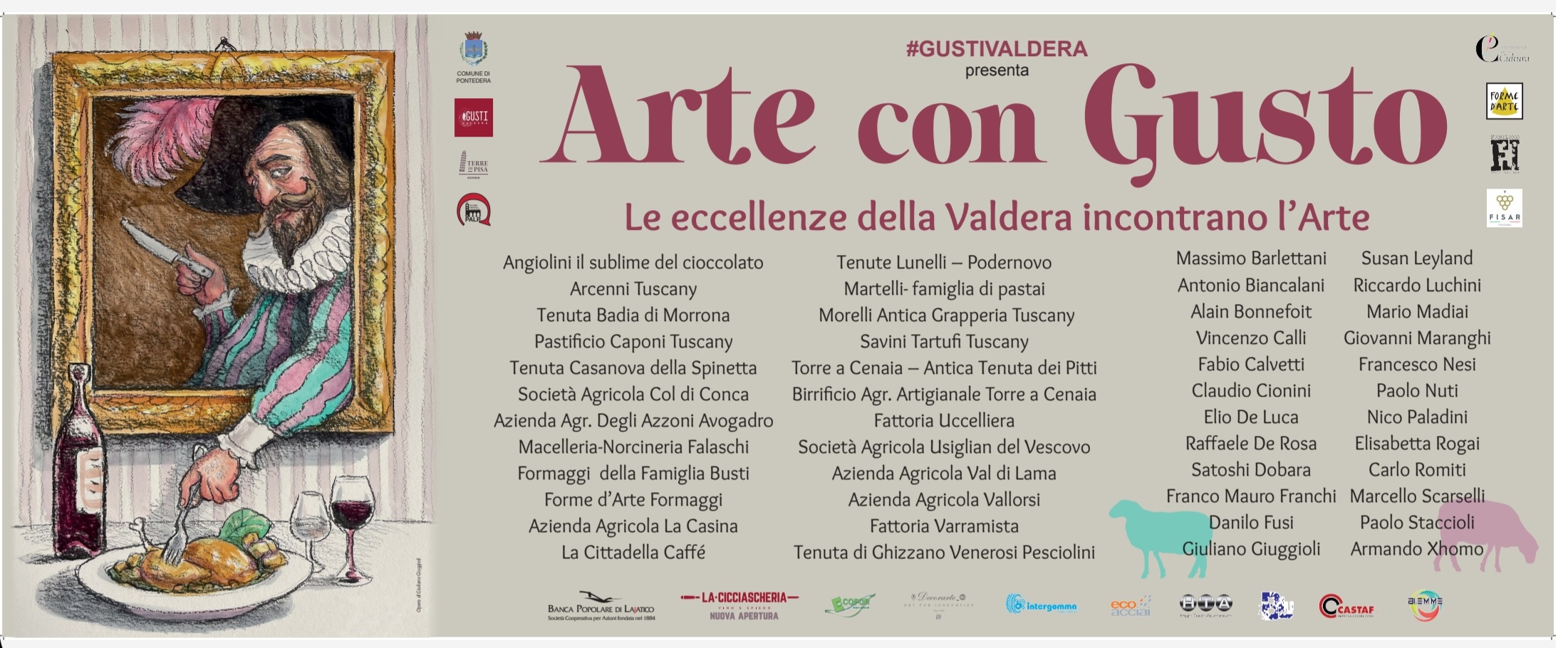 Arte con Gusto- le eccellenze della Valdera incontrano l'arte. Museo Palp Pontedera 25, 26, 27 Novembre ore 16,30-20,30